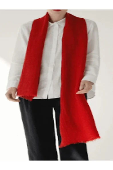 KÜTÜKhouse Kırmızı Keten Atkı 40x160 ürün görseli 1