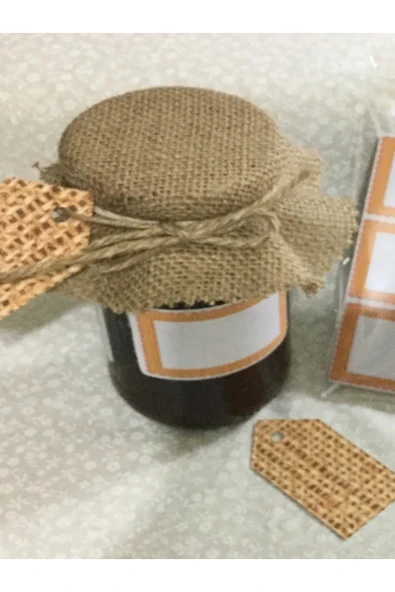 KÜTÜKhouse Kavanoz  Kapağı Jüt Kumaş Örtüsü 10x10 cm 100 Adet ürün görseli 1