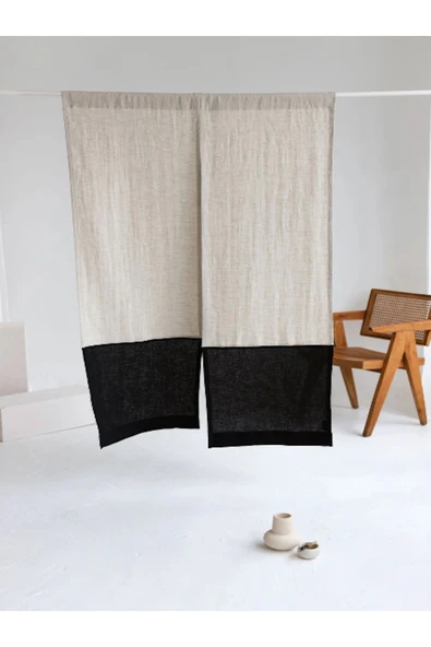 KÜTÜKhouse Japon Perde Siyah-Bej 90x180 cm ürün görseli 1