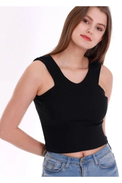 KÜTÜKhouse Kaşkorse Crop Siyah - Resim 2