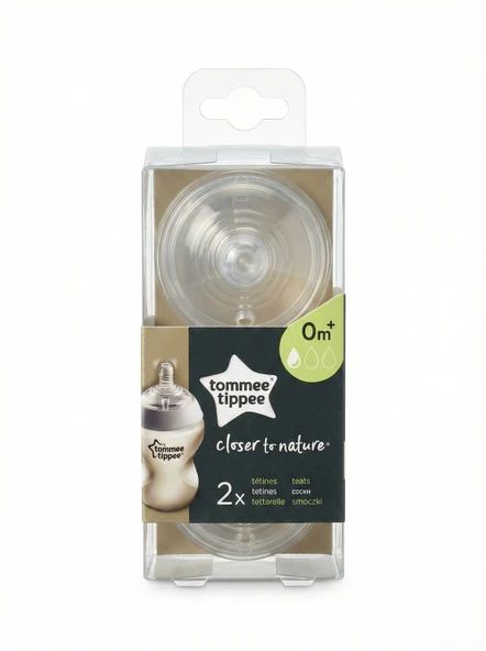 Tommee Tippee Closer to Nature Biberon Emziği 0 Ay+ Yavaş Akış 2’li ürün görseli 1