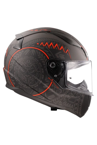 LS2 RAPID 2 TAKAROA MAT SİYAH-KIRMIZI KASK - Resim 2