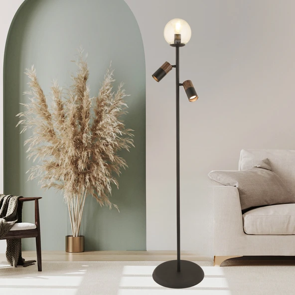 Mirela 3'Lü Modern Spot Başlıklı Modern Oturma Odası Köşe Salon Lambader ürün görseli 1