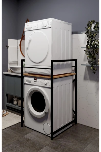 makbulce Çamaşır Makinası ve Kurutma Makinası Rafı Çamaşır Makinası Üstü Banyo Düzenleyici Raf ürün görseli 1