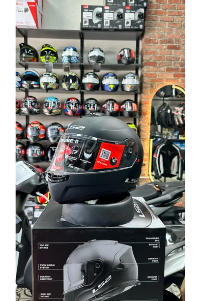 LS2 STROBE 2 MAT SİYAH KASK - Resim 3