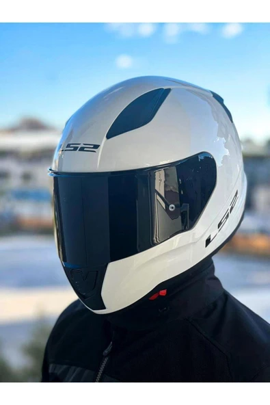 LS2 Rapid 2 Beyaz Kask Siyah Vizörlü - Resim 3