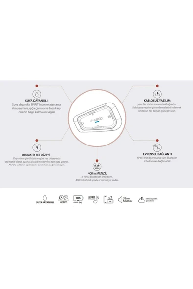 CARDO Spırıt Bluetooth Ve Intercom (TEKLİ PAKET) - Resim 8