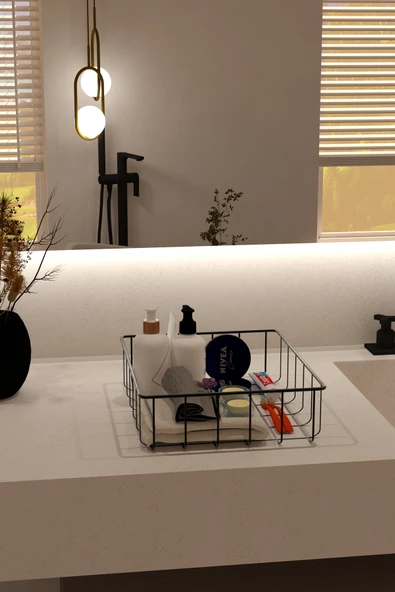 makbulce Çok Amaçlı Metal Organizer Sepet 2'li ürün görseli 1