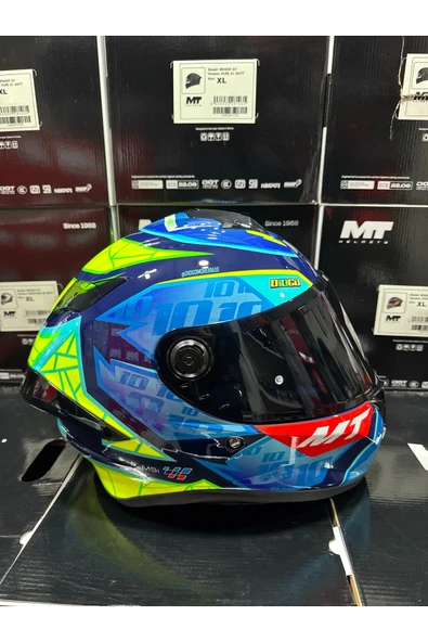 MT Helmets Targo S Diogo parlak kask siyah vizörlü (+1 şeffaf vizörlü) ürün görseli 1