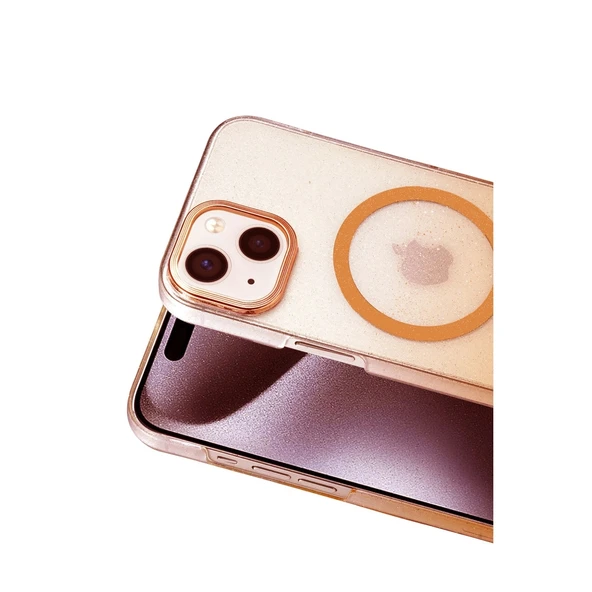 İphone 14 Glossy Magsafe Kapak - Turuncu - Resim 2