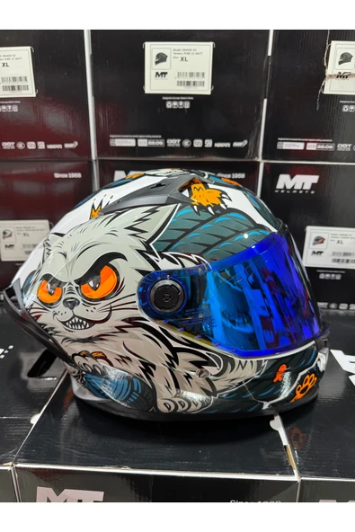 MT Helmets Braker Sv The King A7 parlak kask mavi vizörlü (+1 şeffaf vizörlü) ürün görseli 1