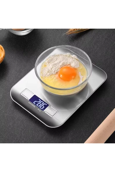 Tiffany Lüx Dijital Mutfak Terazisi 5 Kg 1 gr Hassas Paslanmaz Çelik Pil Hediyeli ürün görseli 1