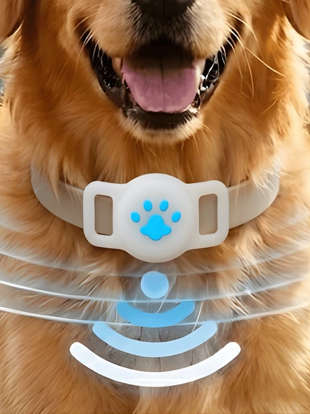 Gözcü Mobil Boş Airtag Yuvalı Kedi Köpek Tasması Evcil Hayvan Pet Takip Cihazı Silikon Yaka Kılıfı Şık Estetik Tasarım Beyaz ürün görseli 1