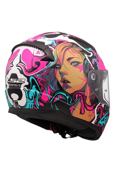 LS2 RAPID 2 CYBERG MAT MOR KASK - Resim 5