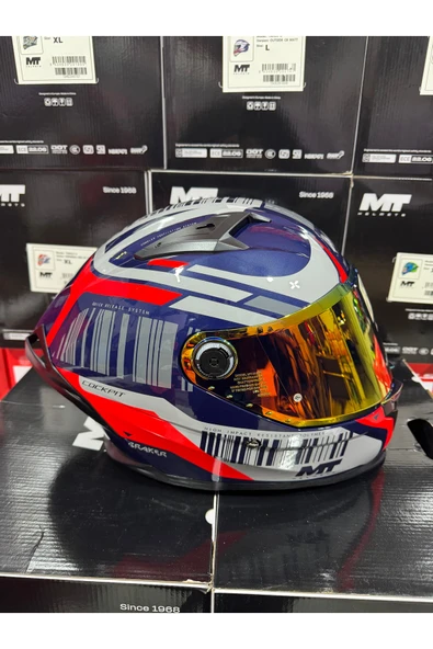 MT Braker sv cockpit c5 parlak kask renkli vizör (+1 şeffaf vizörlü ) ürün görseli 1