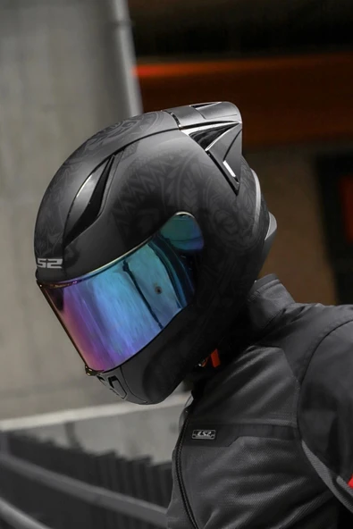 LS2 Rapıd 2 Race Takaroa Mat Siyah Kask + Spoiler - Resim 2