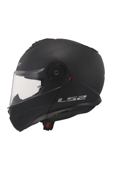 LS2 STROBE 2 ÇENE AÇILIR MAT SİYAH KASK - Resim 3