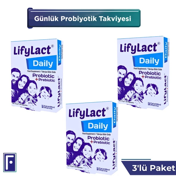 Daily Probiyotik, Prebiyotik, 30 Kapsül , Günlük Probioyotik , 3'lü Avantaj Paketi ürün görseli 1