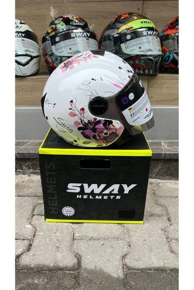 BRZ MOTOBİKE BRZ SW 715 IRIS Pink Yarım Kask AYNA VİZÖRLÜ ürün görseli 1