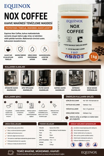 Equinox Nox Coffee Kahve Makinesi Temizlik Maddesi 1 kg ürün görseli 1