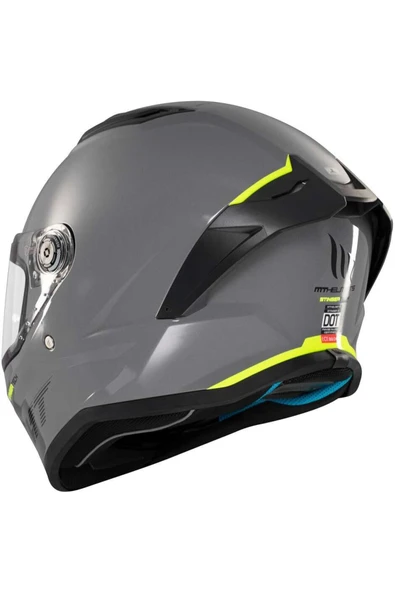 MT Helmets MT Stınger 2 Solıd A12 Parlak Gri Kapalı Kask - Resim 3