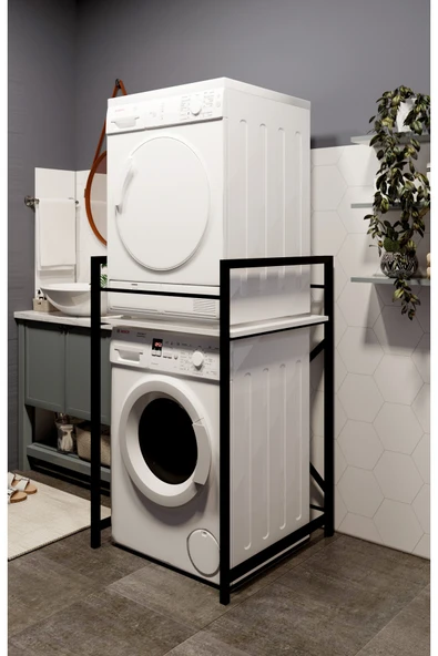 makbulce Çamaşır Makinası ve Kurutma Makinası Rafı Çamaşır Makinası Üstü Banyo Düzenleyici Raf ürün görseli 1
