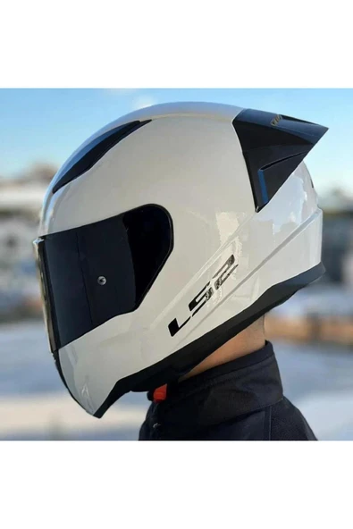 LS2 Rapid 2 Race Full Face Motosiklet Kaskı Yarış Spoiler +  Şeffaf + Siyah Vizörlü ürün görseli 1