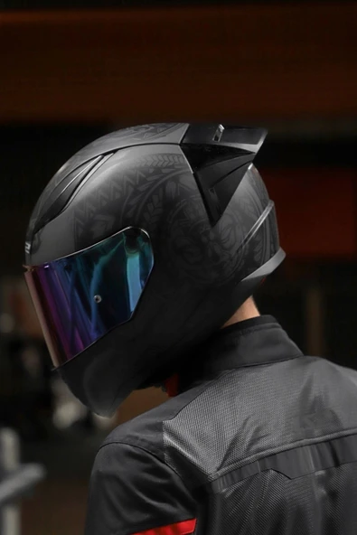 LS2 Rapıd 2 Race Takaroa Mat Siyah Kask + Spoiler - Resim 3