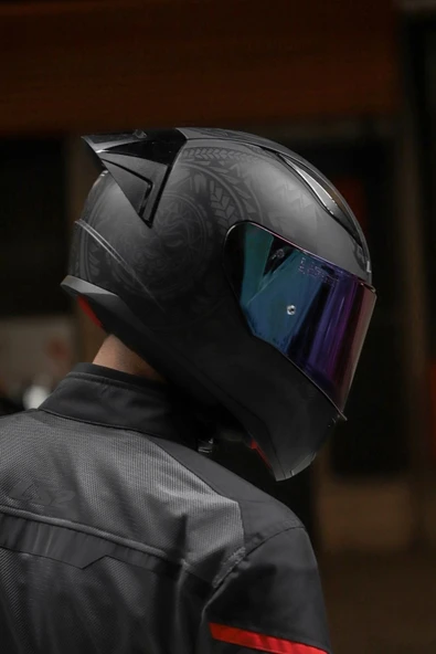 LS2 Rapıd 2 Race Takaroa Mat Siyah Kask + Spoiler - Resim 4