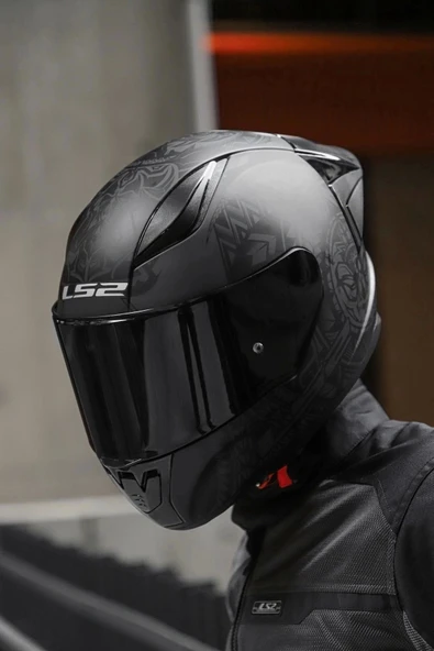 LS2 Rapıd 2 Race Takaroa Mat Siyah Kask - Resim 2