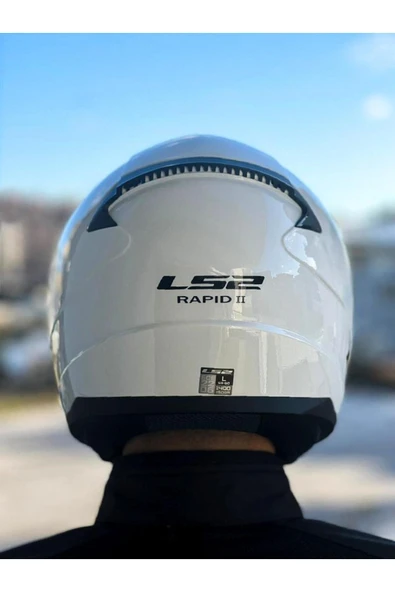 LS2 Rapid 2 Beyaz Kask Siyah Vizörlü - Resim 5