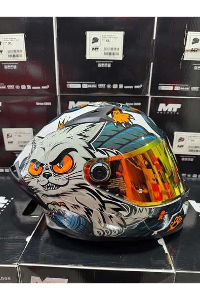 MT Helmets Braker sv The King A7 kask turuncu vizörlü (+1 şeffaf vizörlü) ürün görseli 1
