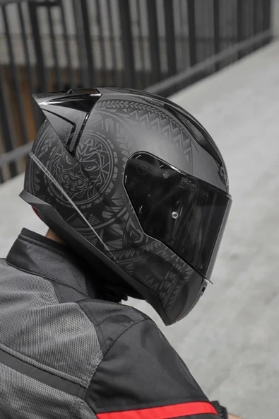 LS2 Rapıd 2 Race Takaroa Mat Siyah Kask - Resim 5