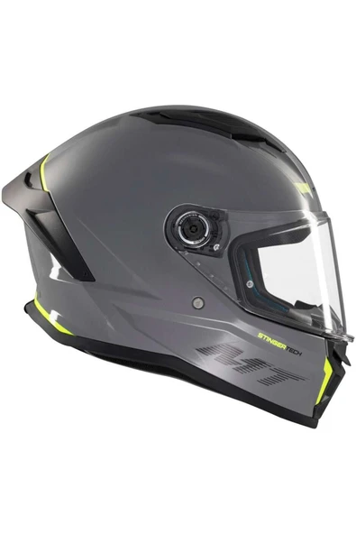 MT Helmets MT Stınger 2 Solıd A12 Parlak Gri Kapalı Kask - Resim 4