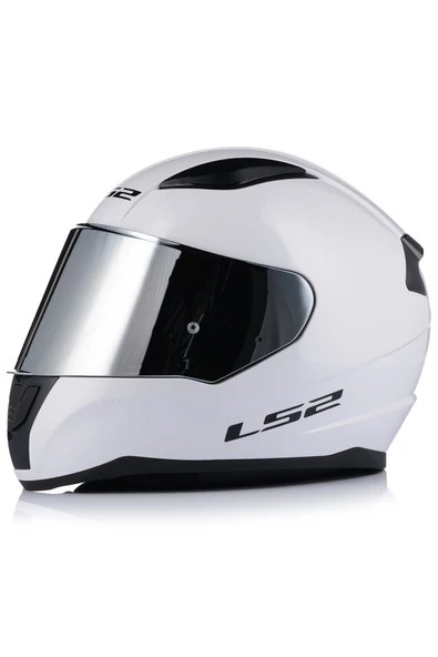 LS2 Rapıd 2 Beyaz Fullface Motosiklet Kaskı Gri Camlı ve Şefaf Camlı ürün görseli 1