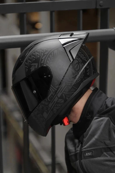 LS2 Rapıd 2 Race Takaroa Mat Siyah Kask - Resim 6