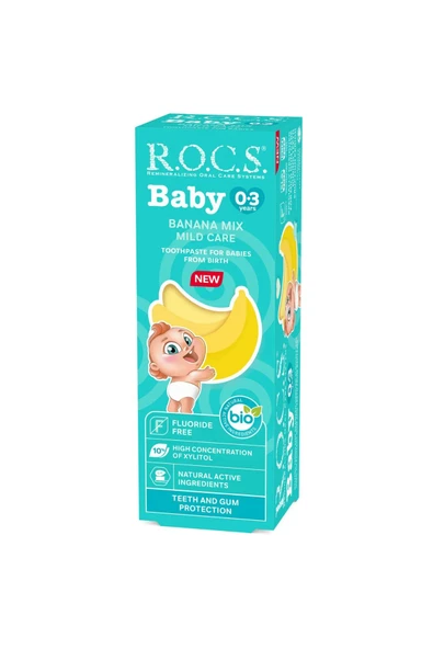 R.O.C.S. Baby Muz Püresi 0-3 Yaş 35 ml Florürsüz Bebek Diş Macunu ürün görseli 1