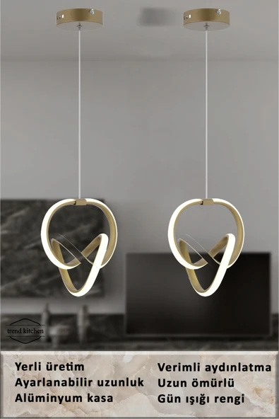 Trend Kitchen İnfinitum Trend 2 Adet Eskitme Sarkıt Salon Mutfak, Oturma Odası Hol Avize Aydınlatma ürün görseli 1