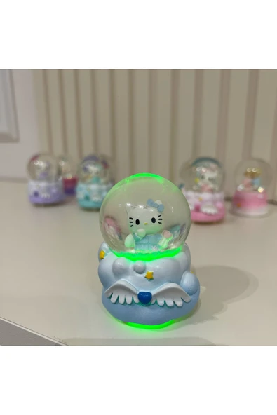 Hello Kitty Işıklı Mini Boy Kar Küresi Tky0384 - Resim 5