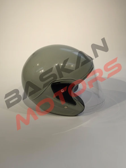 Motosiklet Yarım Kask - A Kalite Mat Gri ürün görseli 1