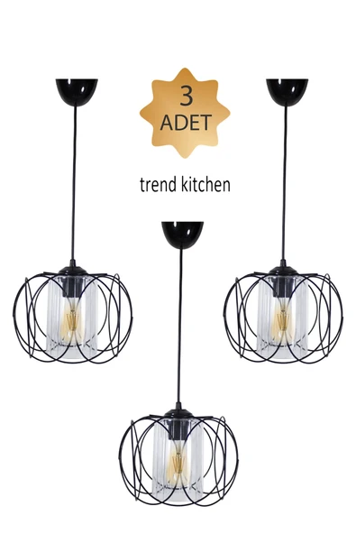 Trend Kitchen 3 Adet Trend Tasarım Olimpiyat Sarkıt Mutfak, Banyo Yatak Odası, Çocuk Odası, Antre Avize ürün görseli 1