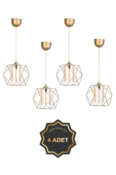 Trend Kitchen 4 Adet Trend Küp Eskitme Sarkıt Avize ürün görseli 1