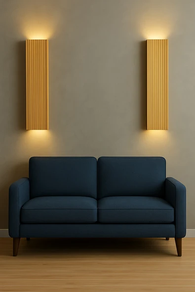 Trend Kitchen Ahşap Dekoratif Otantik Tasarım 2 Adet 34 Cm Otel, Kafe, Restoran, Balkon Pilli Peri Led Aplik ürün görseli 1