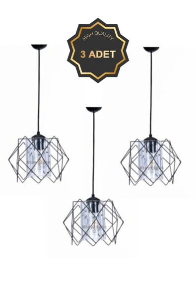 Trend Kitchen 3 Adet Silvano Koza Prizma Sarkıt Salon, Mutfak, Çocuk Odası, Koridor Avize ürün görseli 1