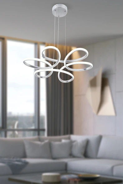 Trend Kitchen Pecunia  Modern Krom Modern Sarkıt Led Avize Salon, Mutfak, Oda, Hol Aydınlatma ürün görseli 1
