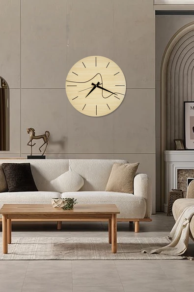 Trend Kitchen Norvia Modern Tasarım Dekoratif Çift Renk Ahşap Duvar Saati ürün görseli 1