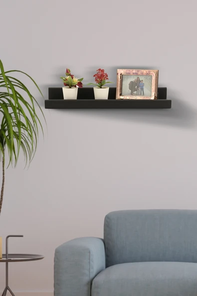Trend Kitchen Lavento Siyah Ahşap Dekoratif Çerçeve Ve Aksesuar Rafı (50 cm ) ürün görseli 1