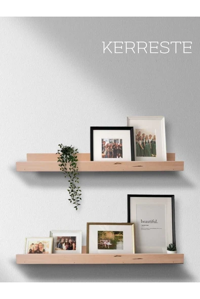 KERRESTE Ahşap Resim/çerçeve Duvar Rafı 2li Set 35x7 ürün görseli 1