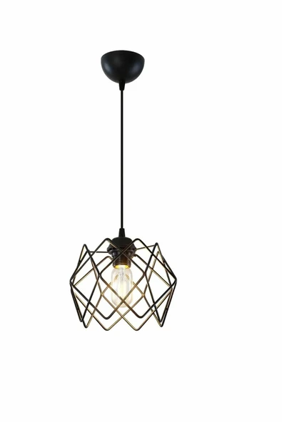 Trend Kitchen Siyah Çok Kare Tekli Sarkıt Avize - Resim 3
