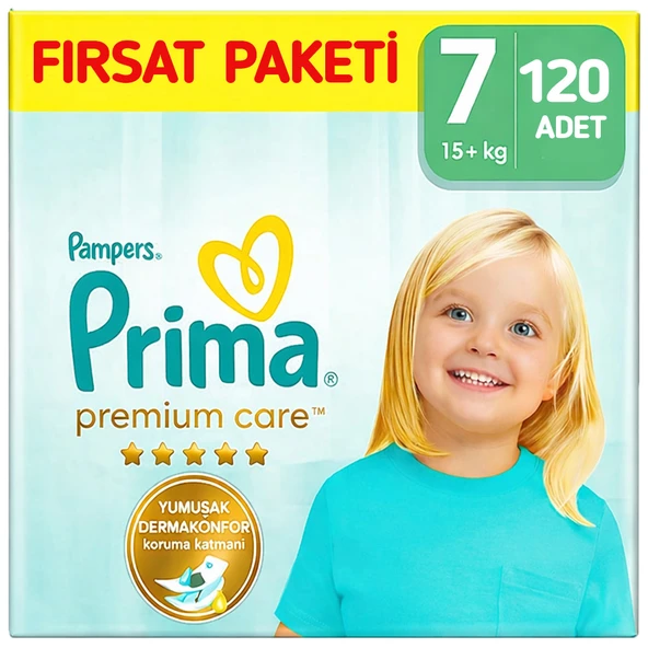 Prima Premium Care Bebek Bezi Ekonomik Paket 7 Beden 30x4 120 Adet ürün görseli 1